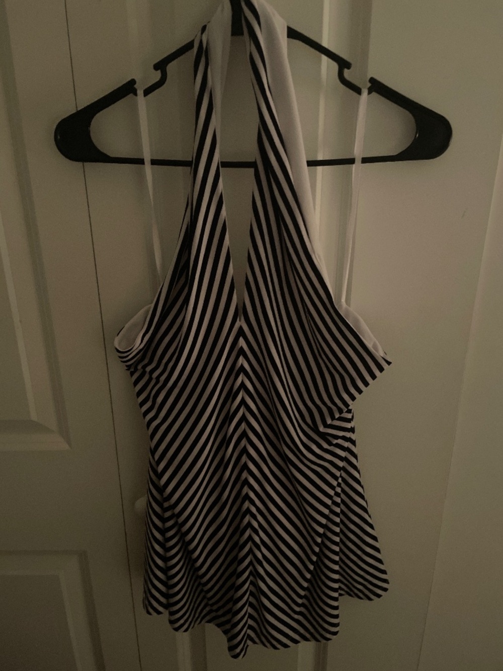 Lauren by Ralph Lauren navy blue and white striped halter top XXL